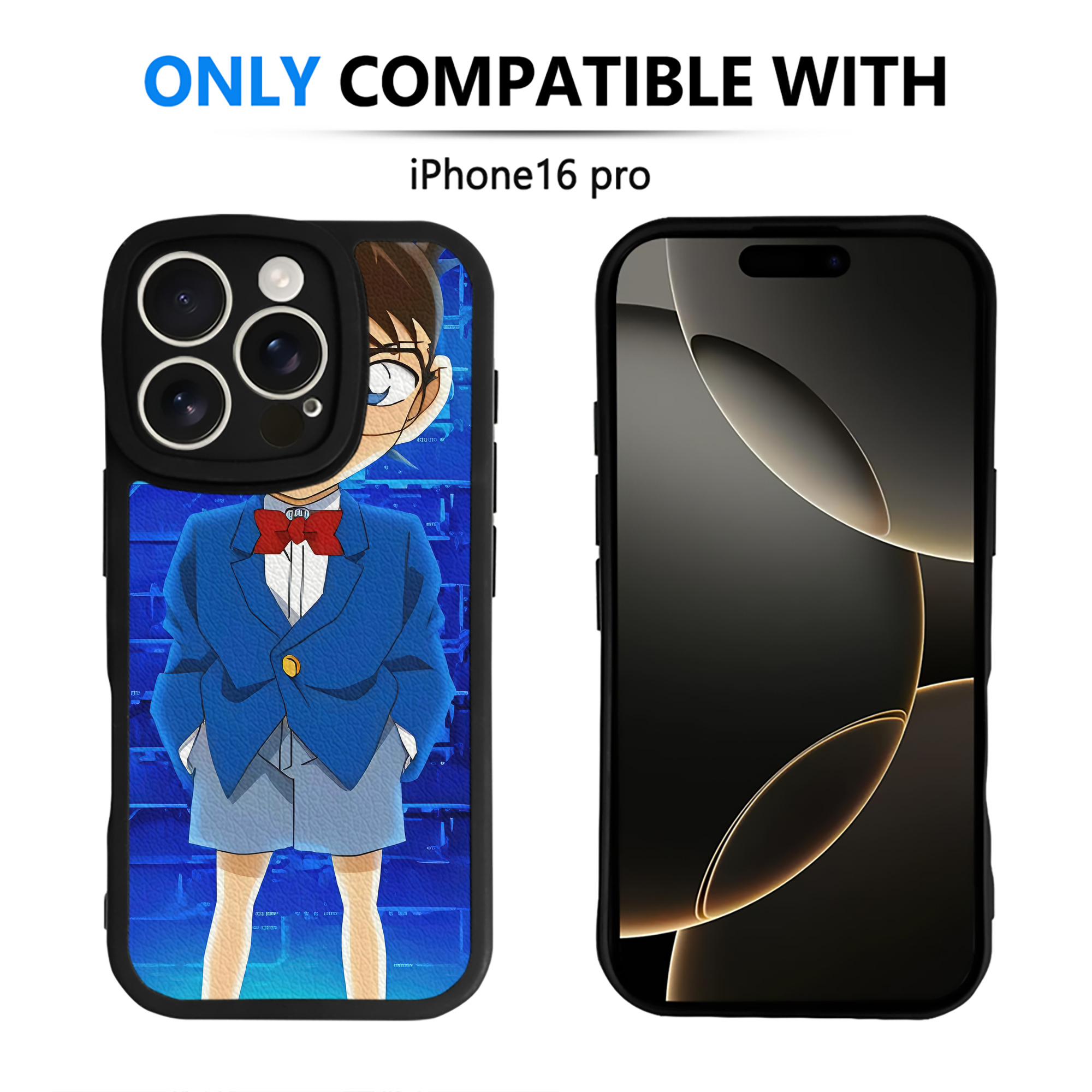 （画像用） 名探偵コナン Detective Conan 【iPhone 16シリーズ対応】シリコンスマホケース（レザー調） 材質：シリコン
